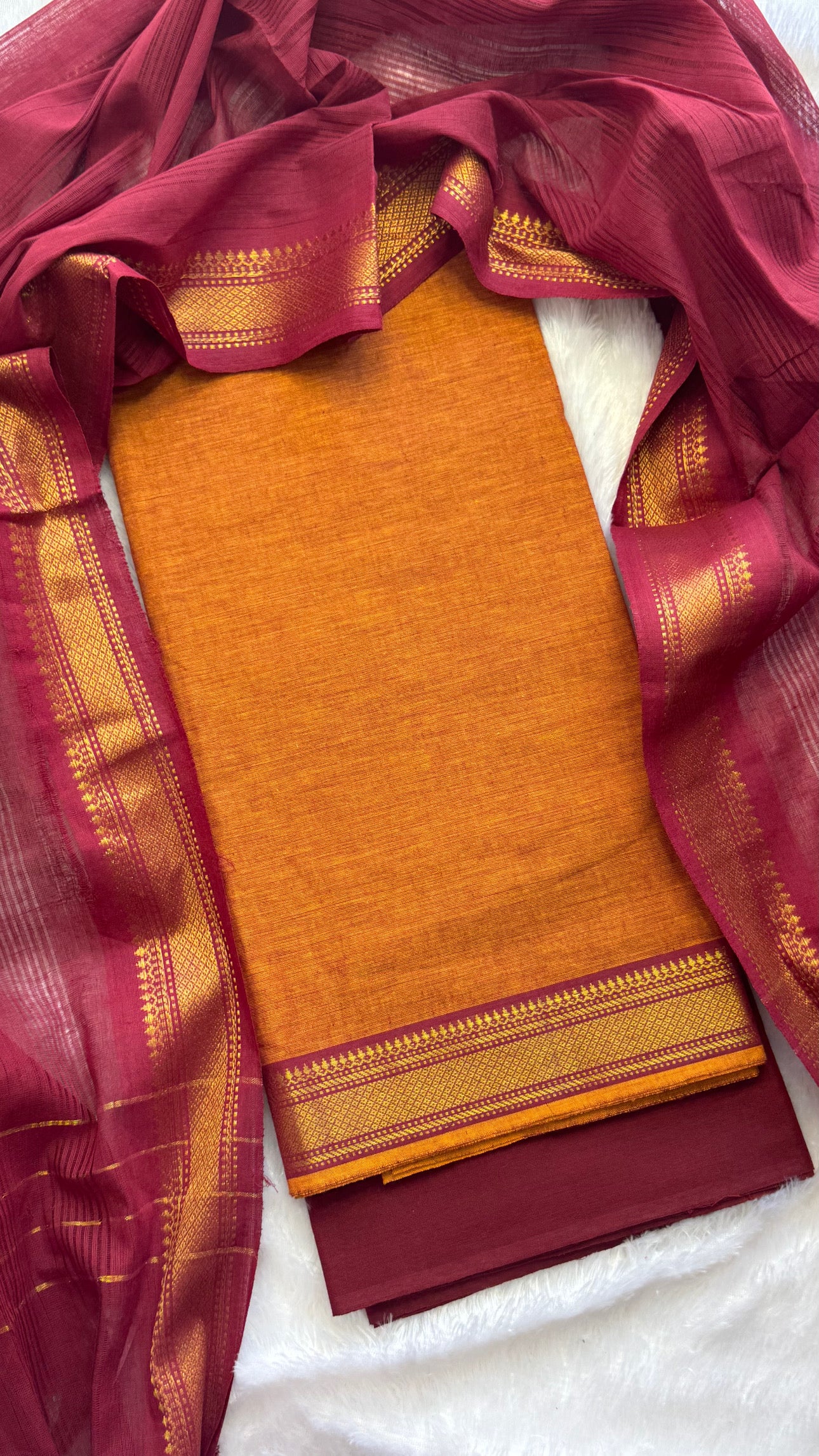 Mangalgiri Cotton Unstitched Salwar Suit