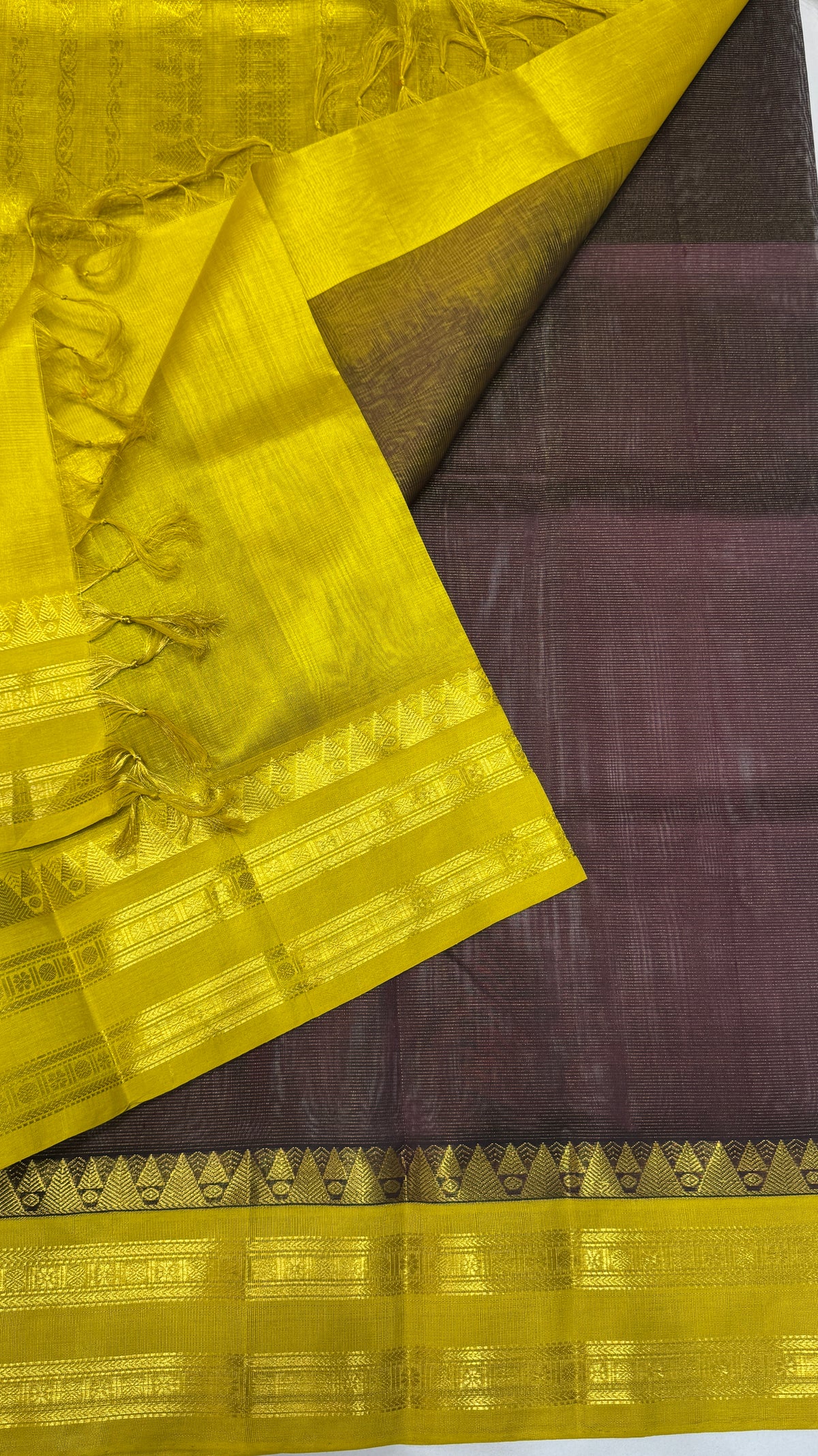 Vairoosi Pure Silk Cotton Saree with Korvai Border