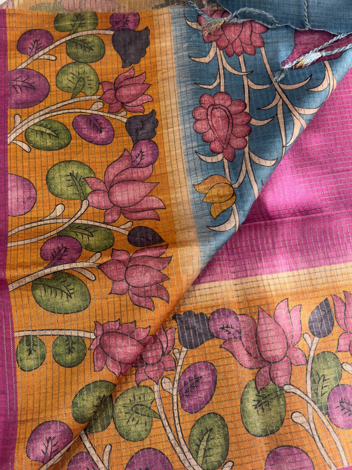 Semi Tussar Checks Saree