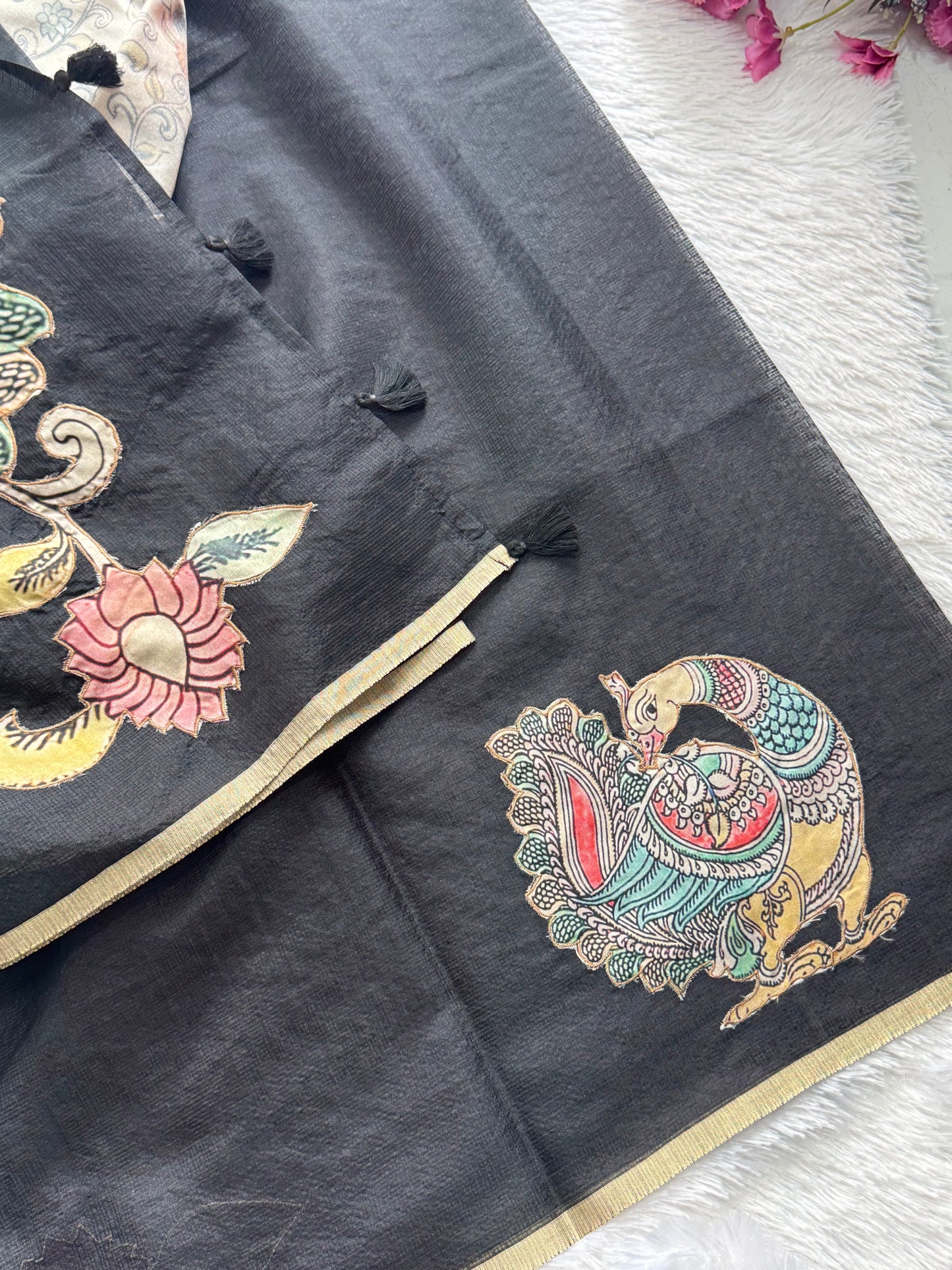 Applique Work Saree