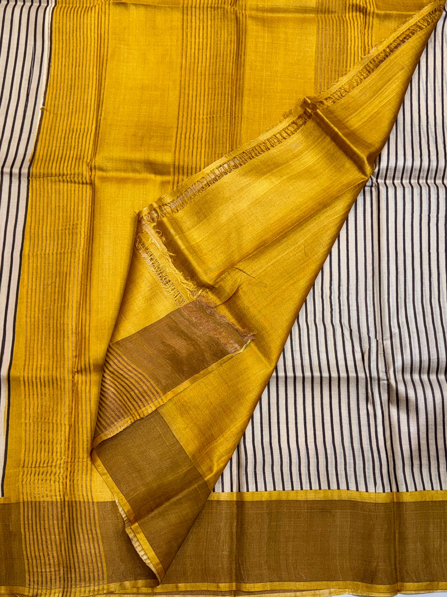 Striped Handloom Pure Tussar Silk Saree