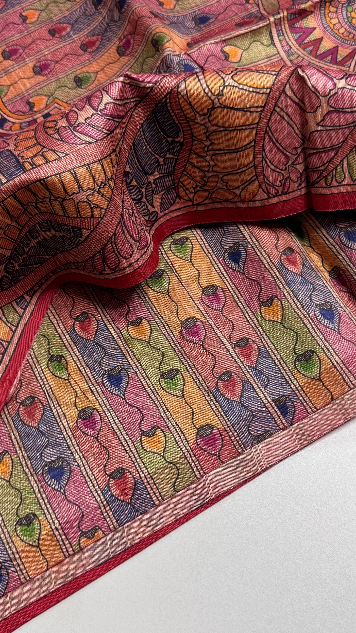 Madhubani x Bandhani Fusion Saree
