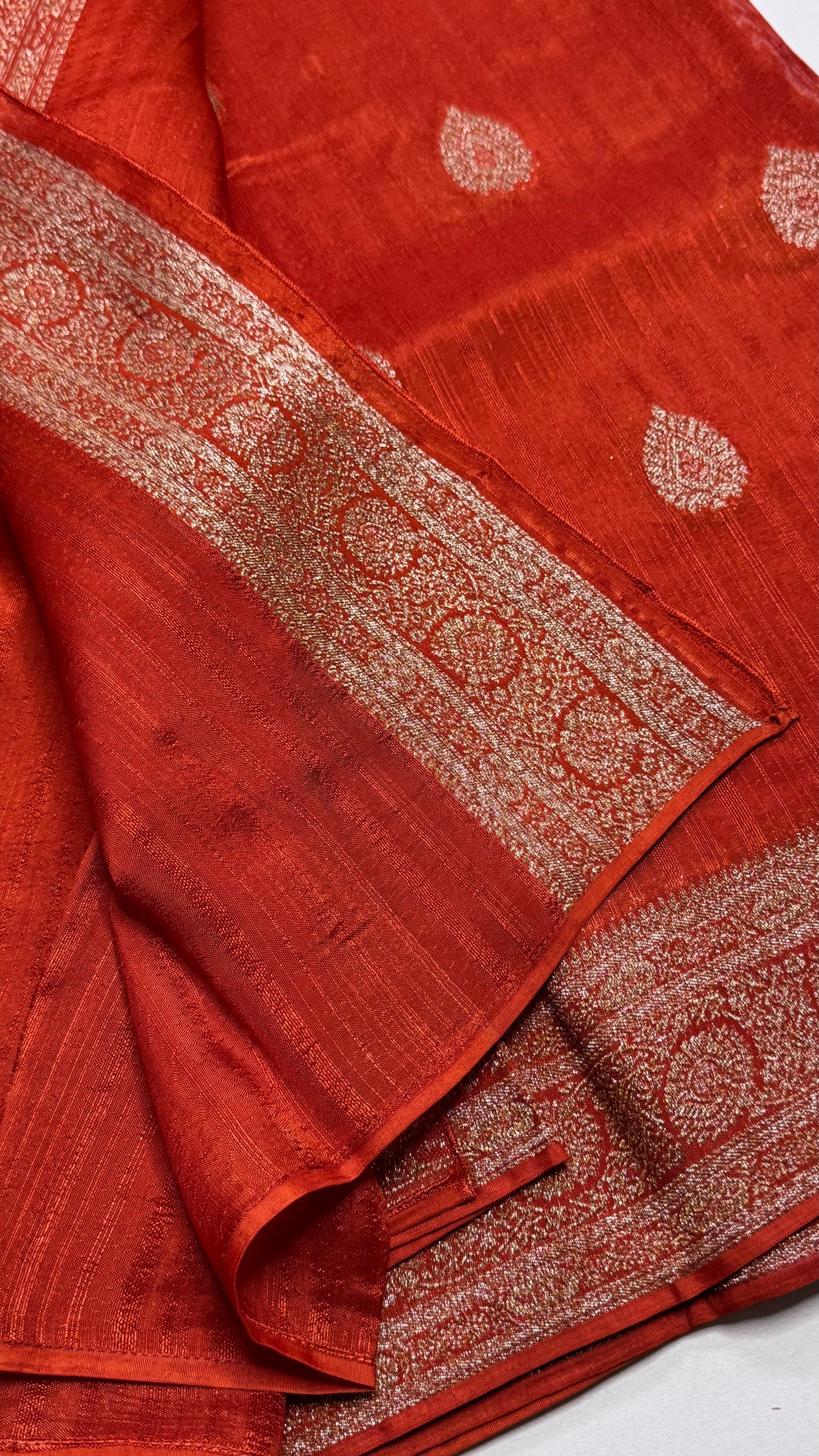Semi Raw Silk Saree with Antique Border