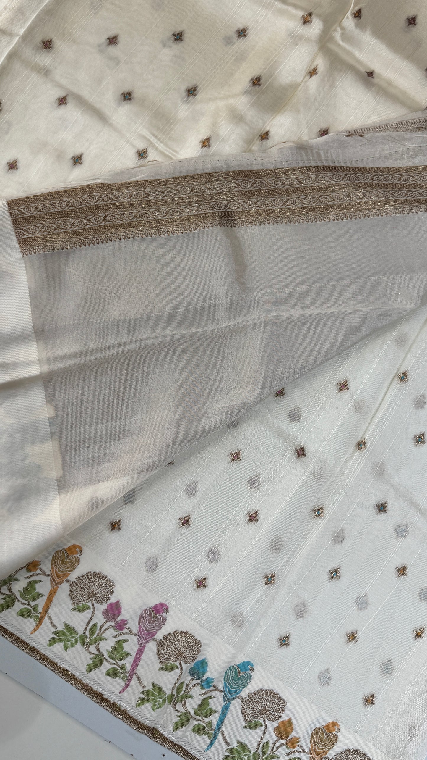 Tussar Georgette Saree with Thread & Zari Woven Border