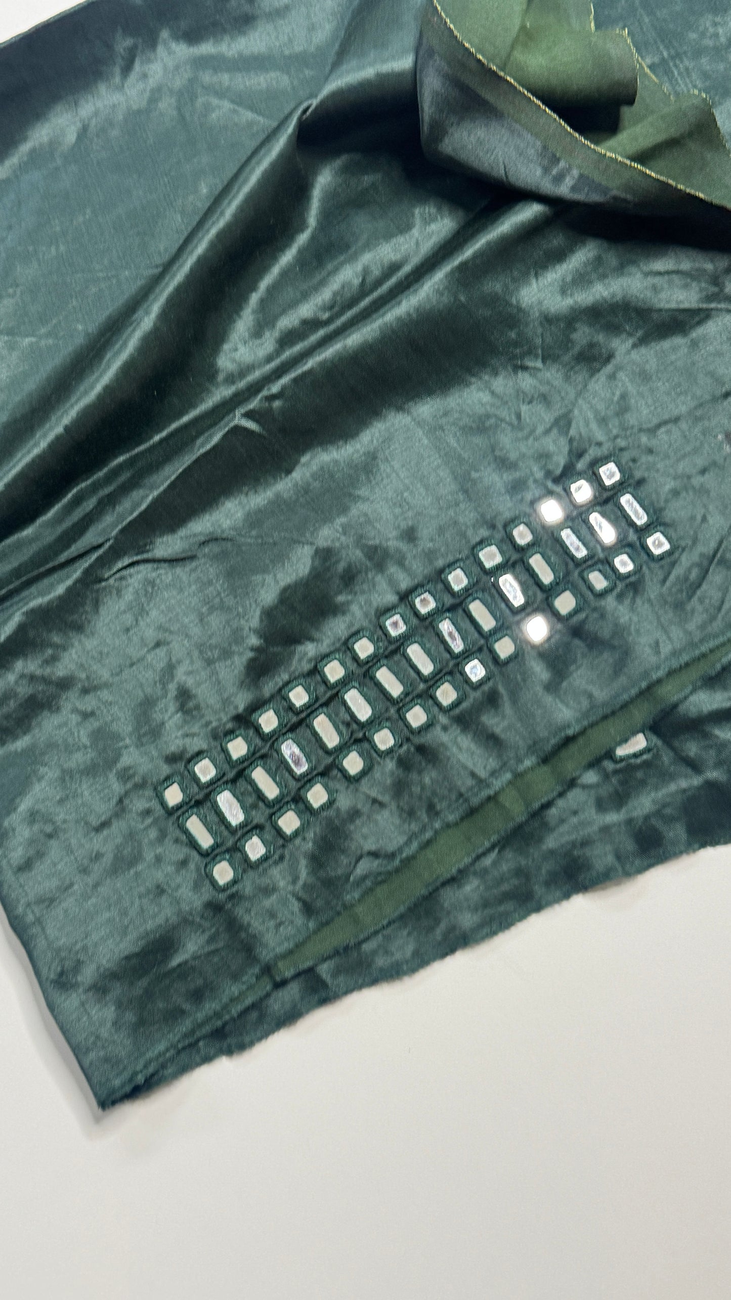 Unstitched Mirror Work Blouse