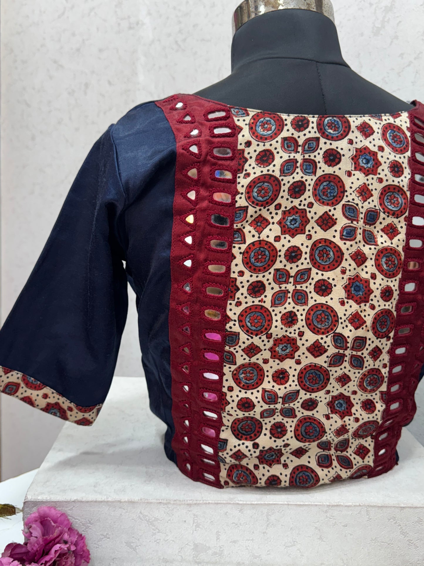 Mashru Silk Mirror Work Blouse