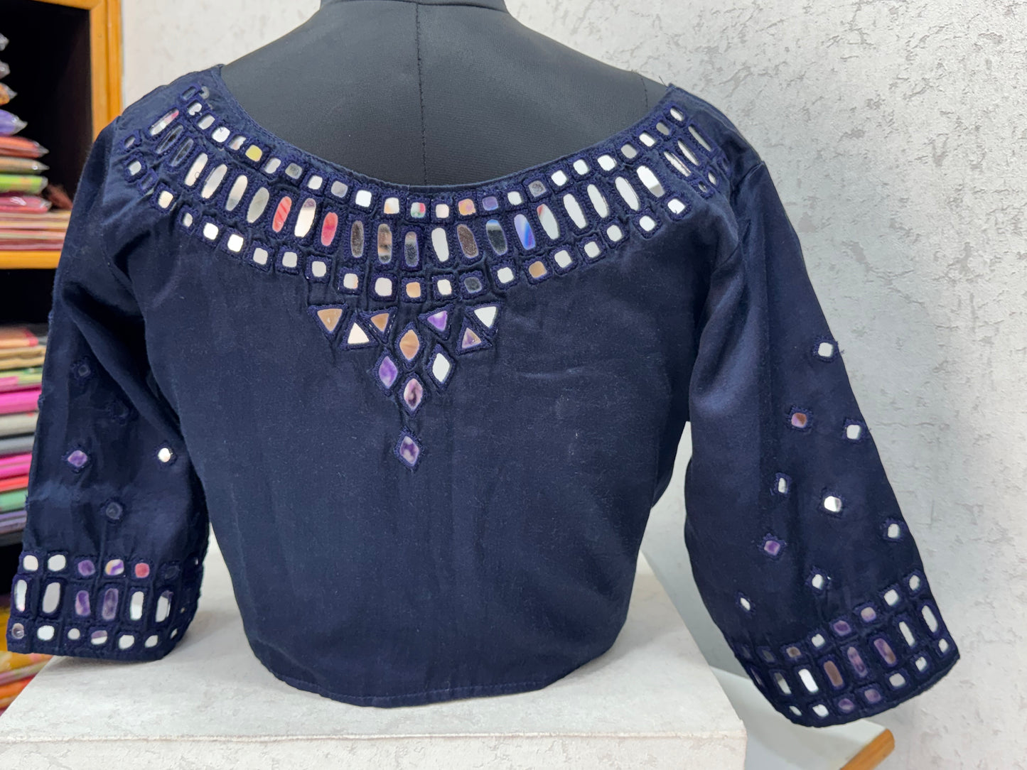 Mashru Silk Mirror Work Blouse