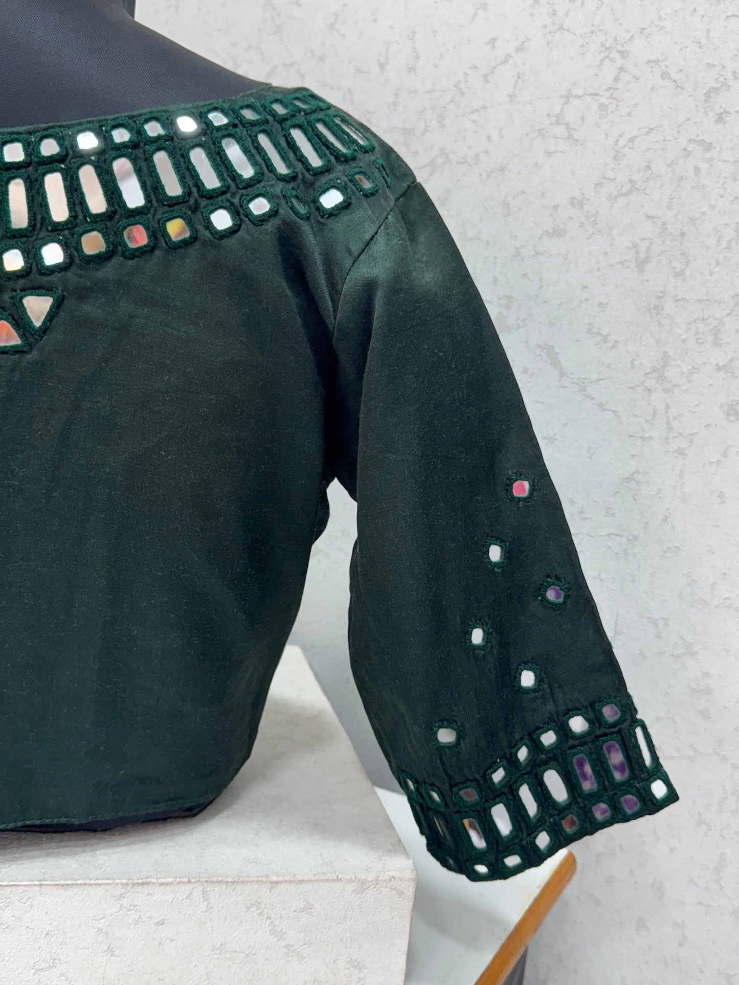 Mashru Silk Mirror Work Blouse