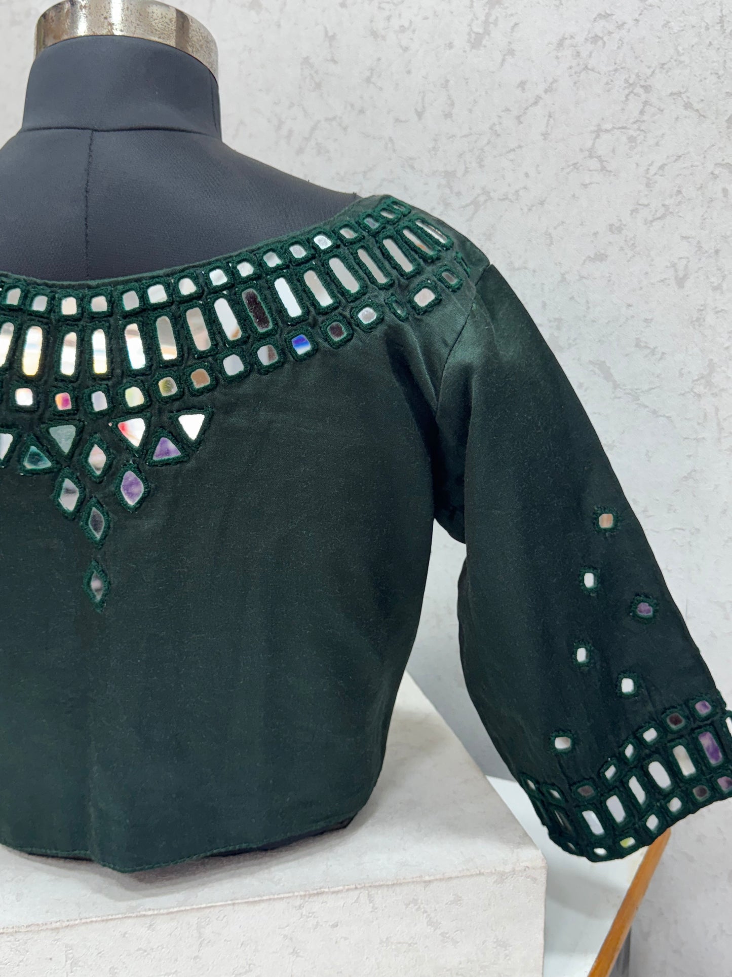 Mashru Silk Mirror Work Blouse