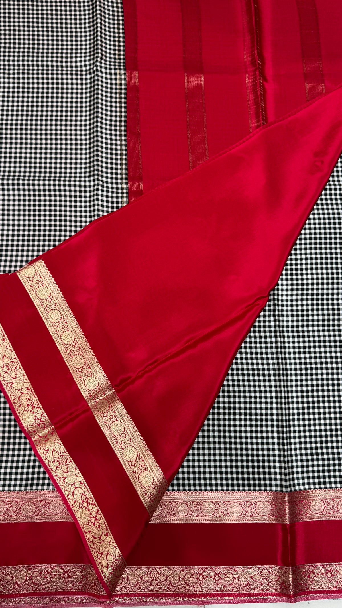 Semi Mysore Silk Saree with Gap Border