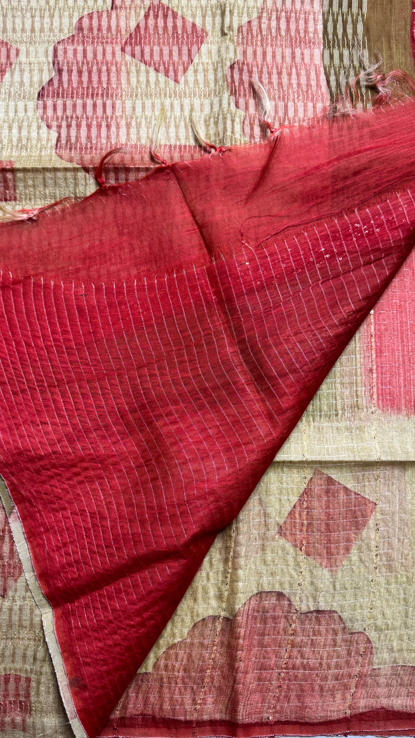 Rangkat Pattern Semi Tussar Saree