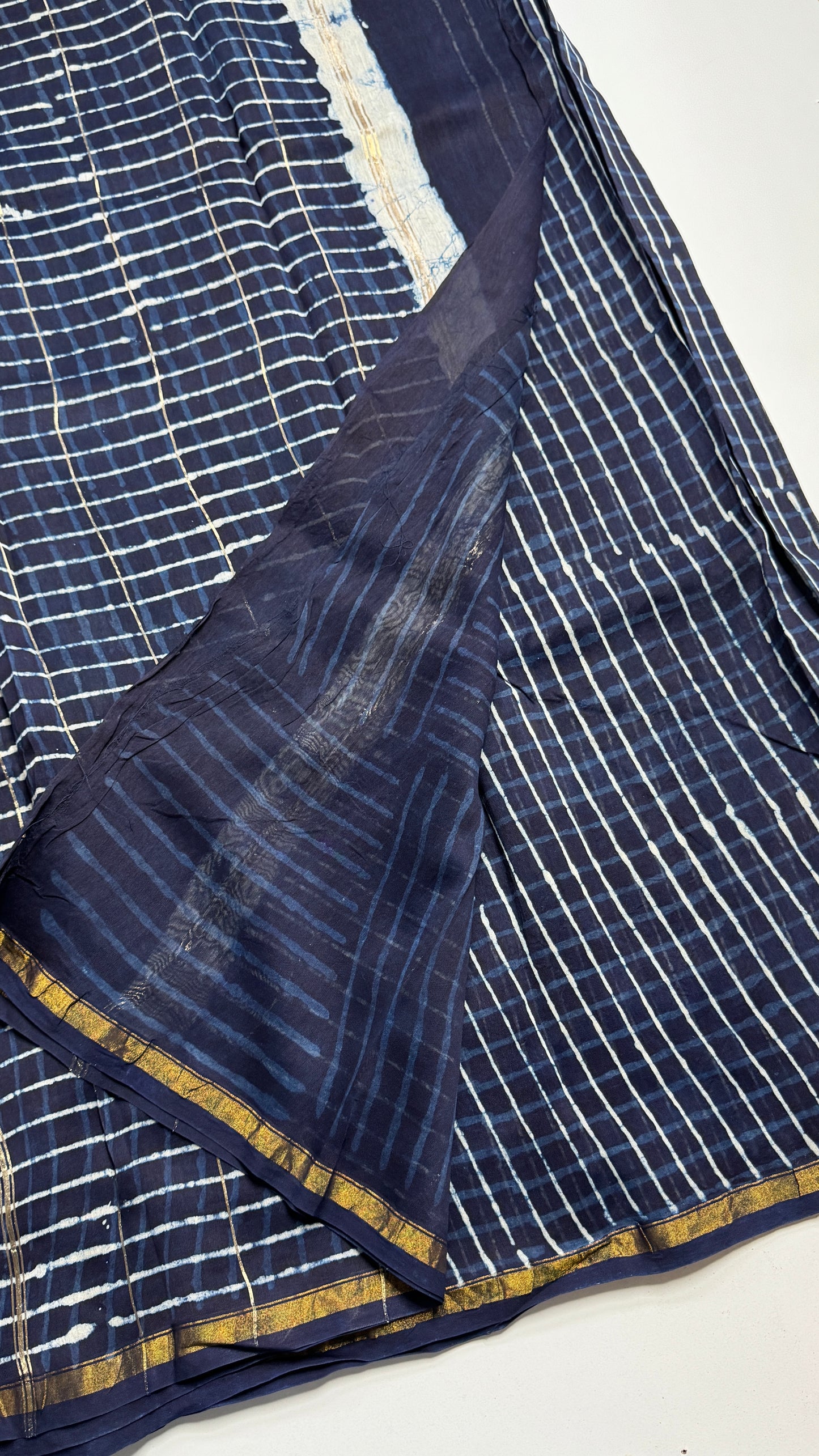 Block Printed Chanderi Silk Saree
