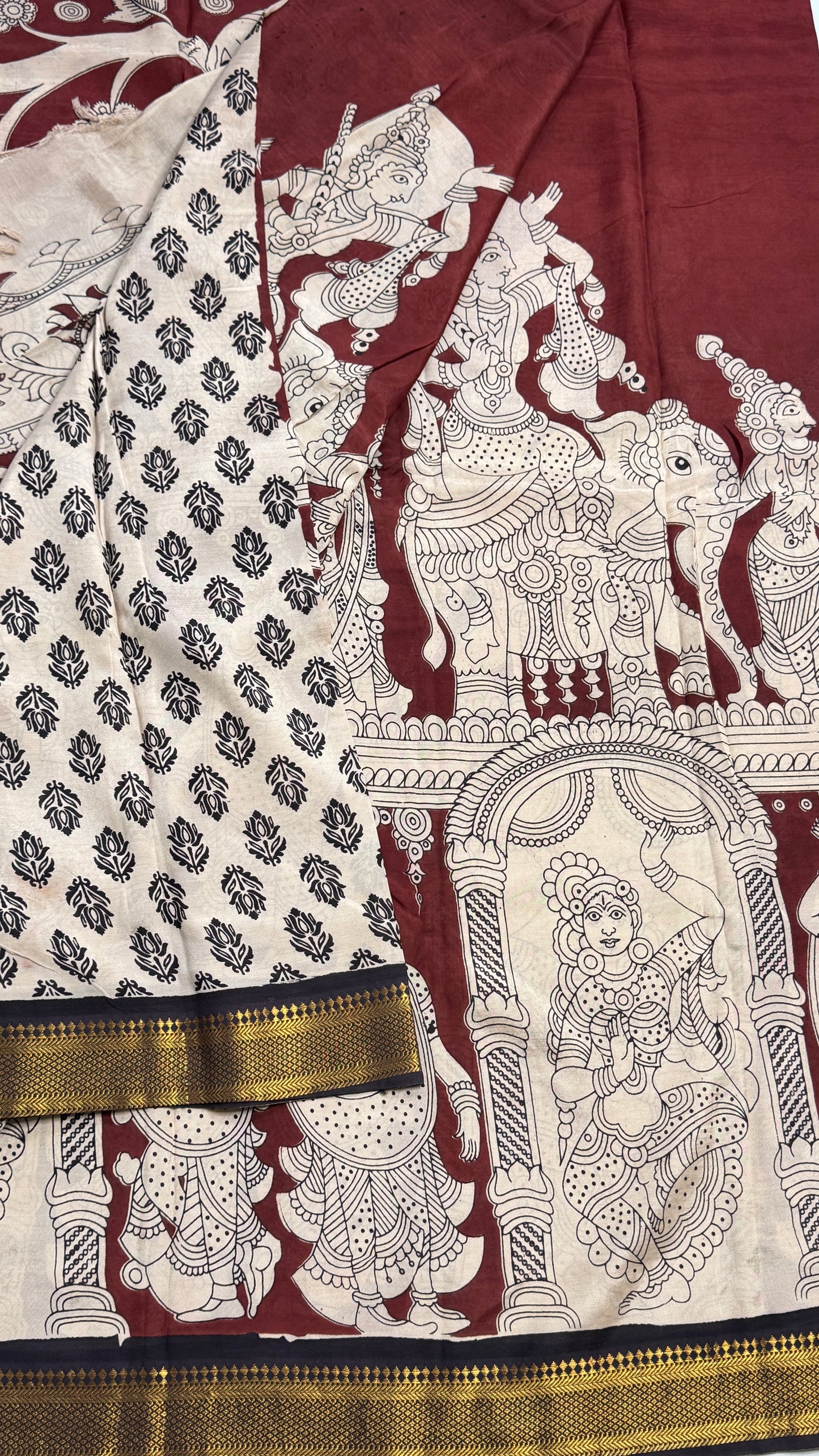 Kalamkari Chennuri Silk Saree