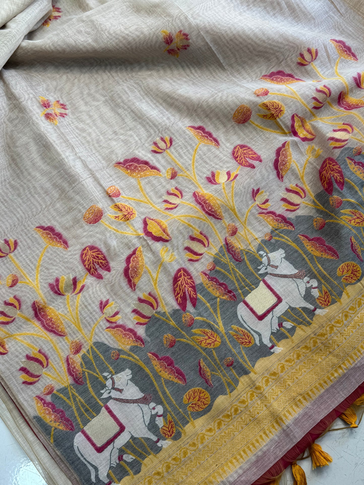Muga Cotton Silk Saree