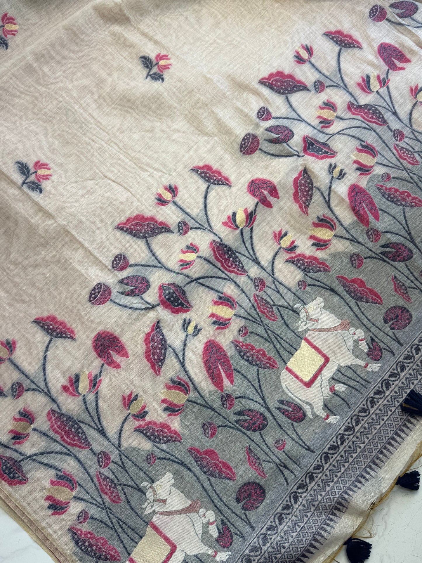 Muga Cotton Silk Saree