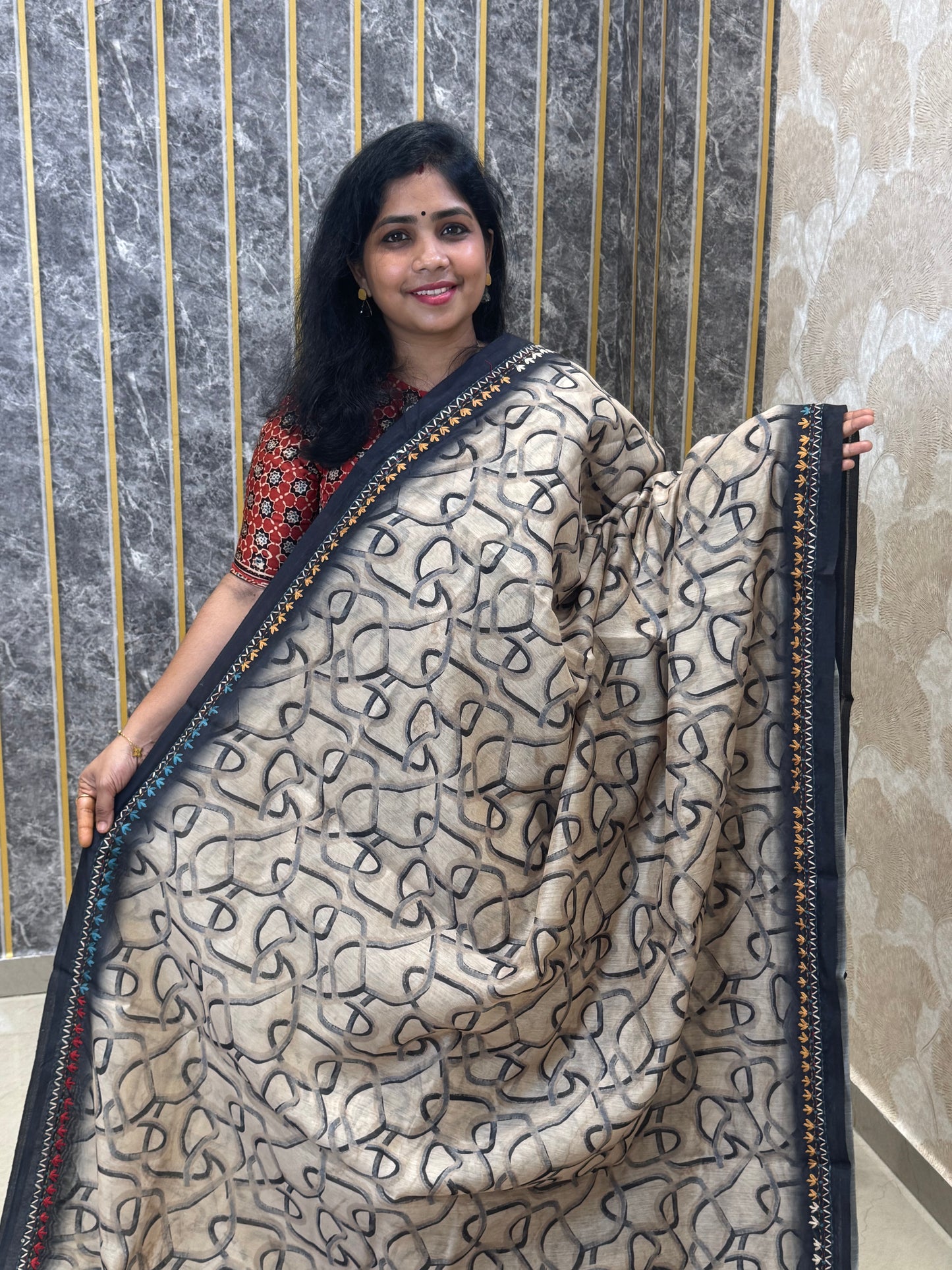 Semi Chanderi Silk Saree
