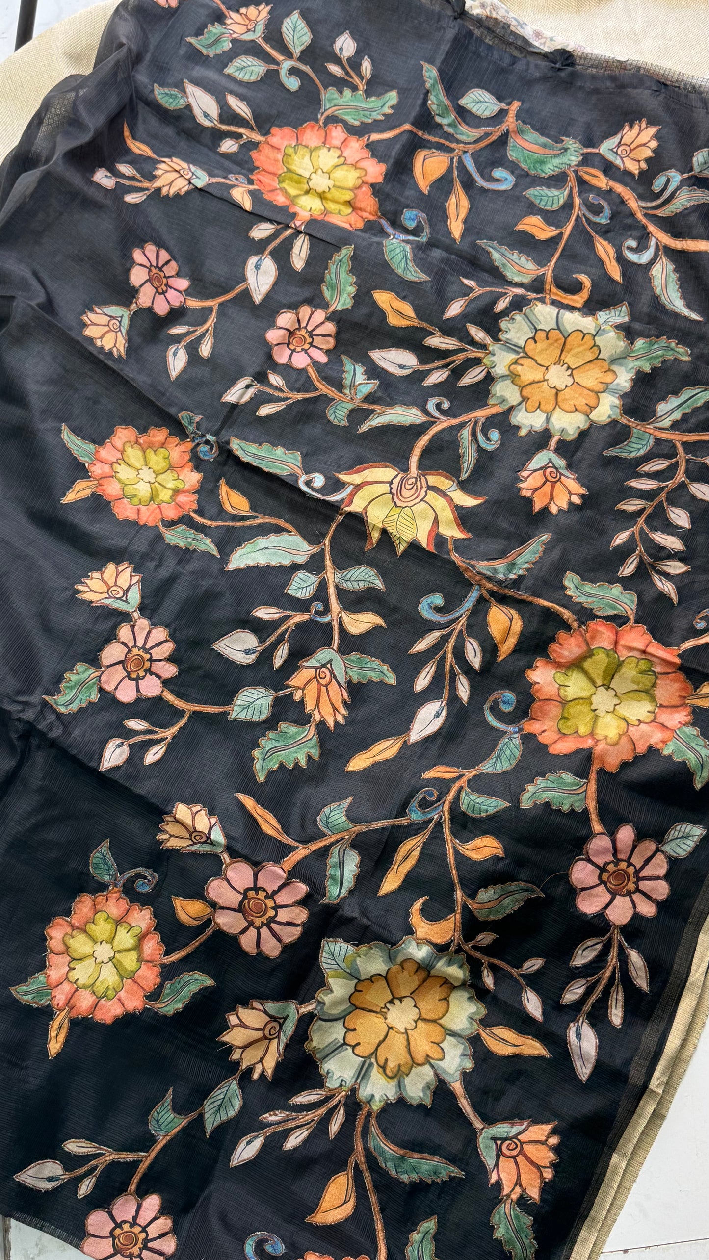 Applique Work Saree