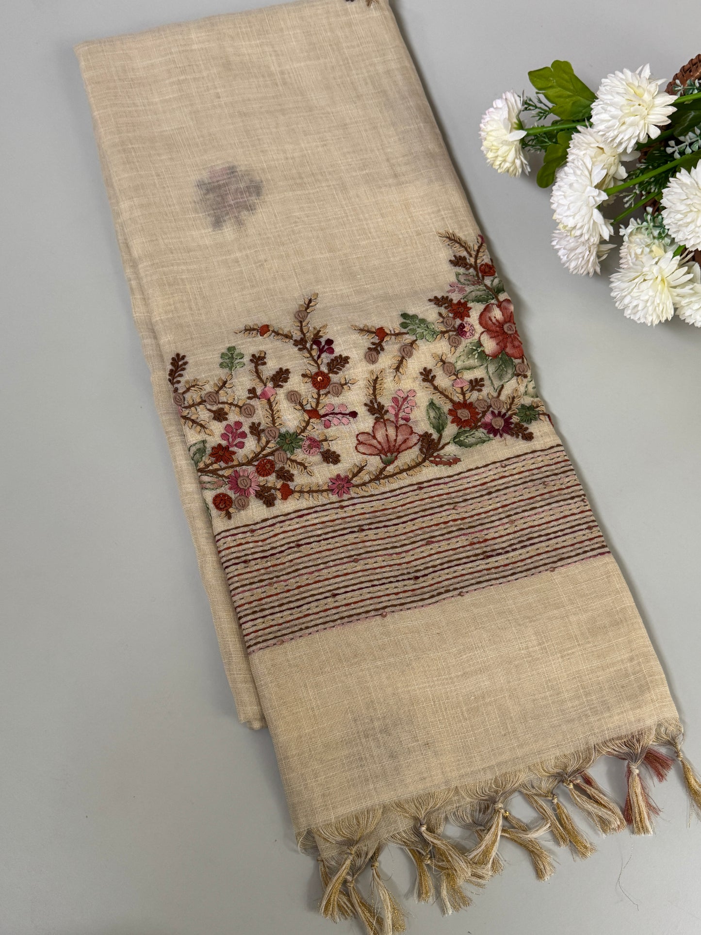 Tissue Linen Saree