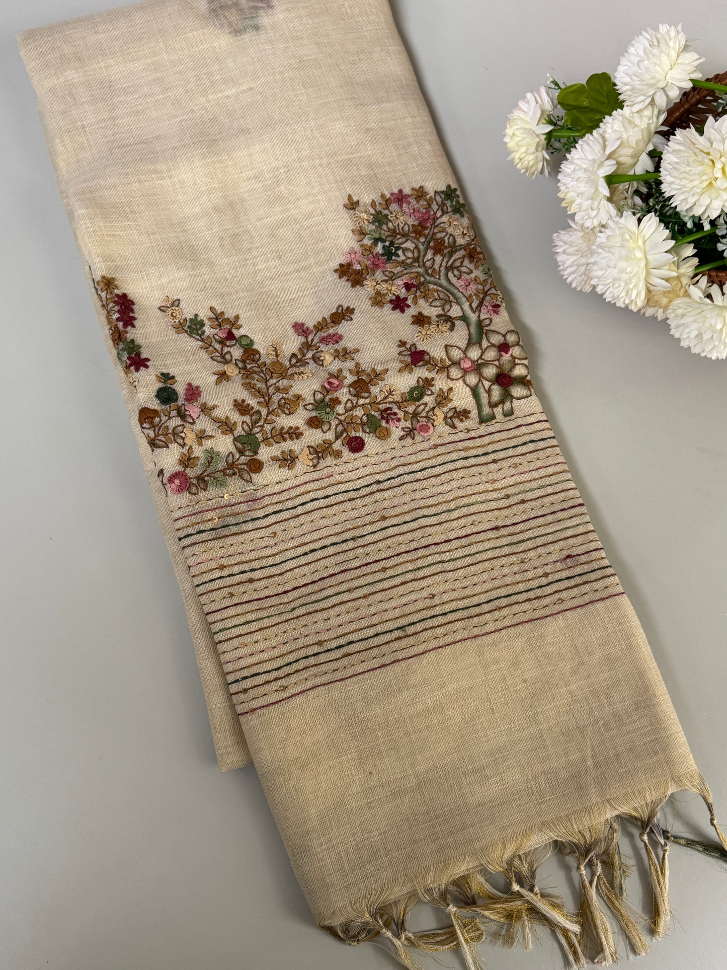 Tissue Linen Saree