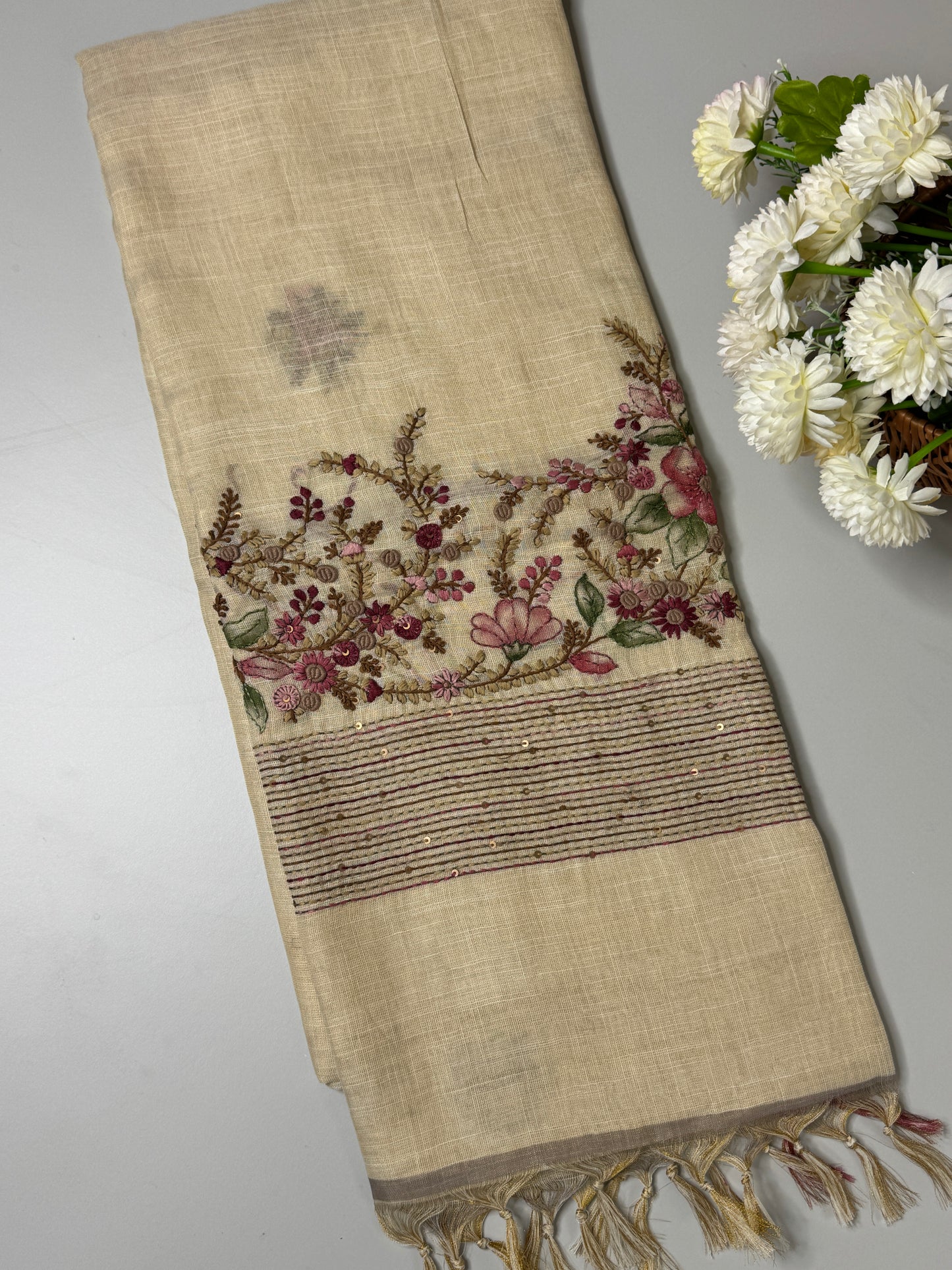 Tissue Linen Saree