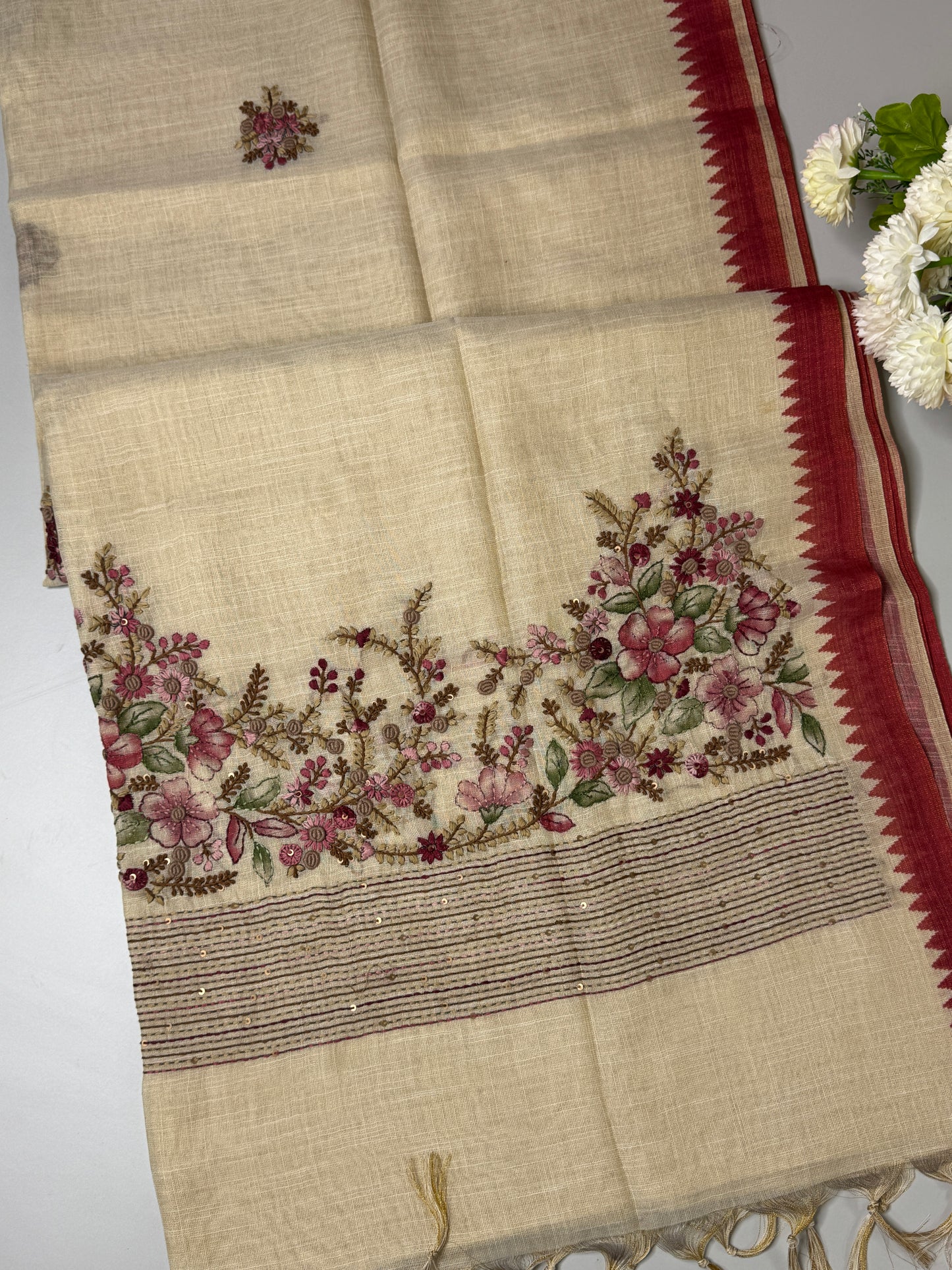 Tissue Linen Saree
