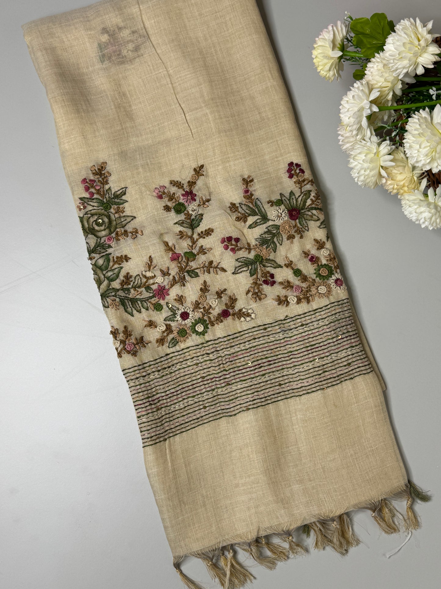 Tissue Linen Saree