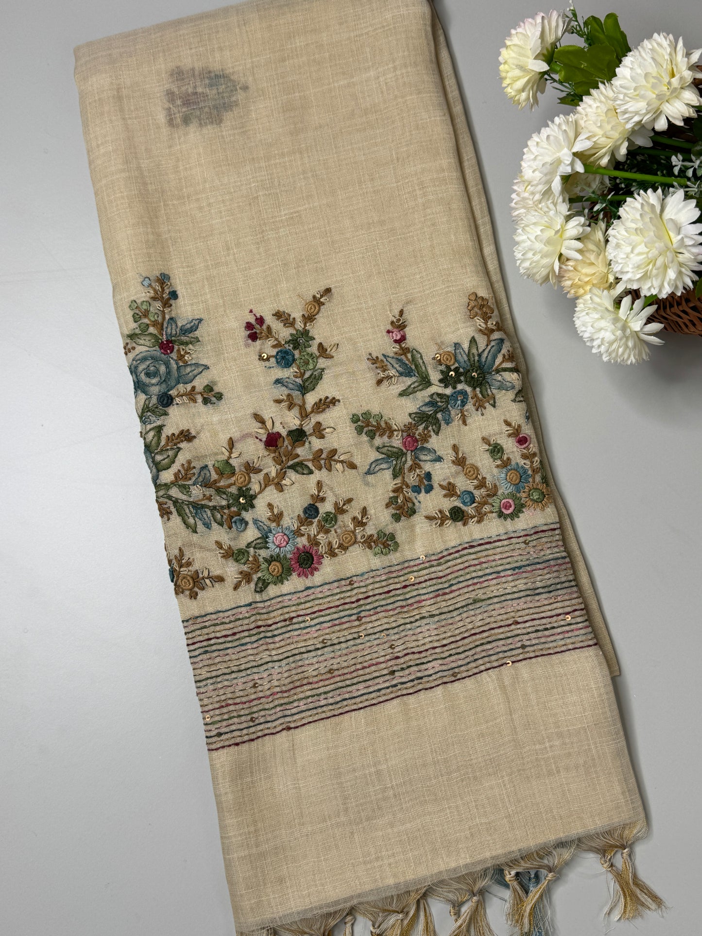 Tissue Linen Saree