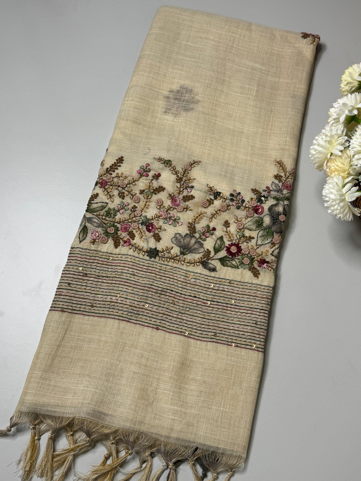 Tissue Linen Saree