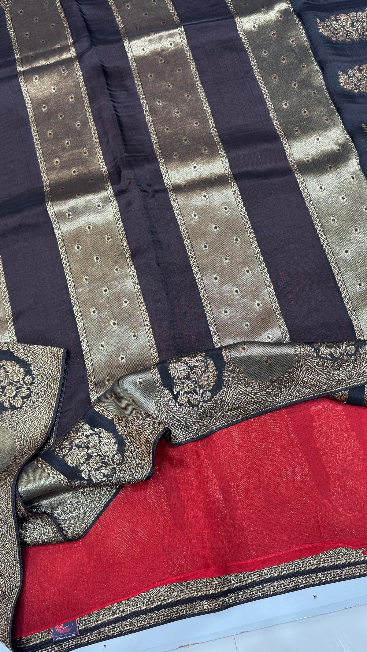 Panel Work Tussar Georgette Saree