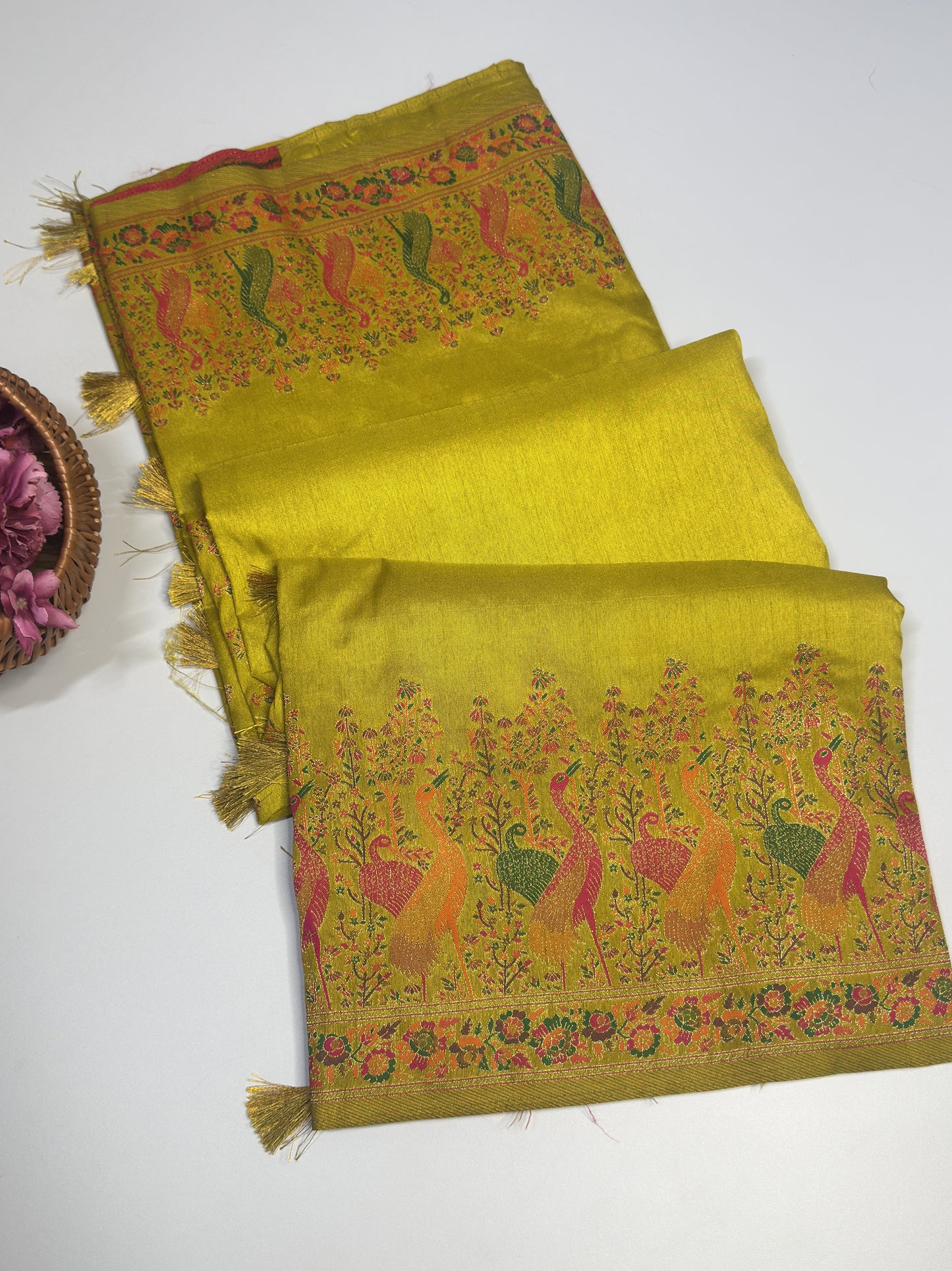 Semi Pashmina Silk Saree
