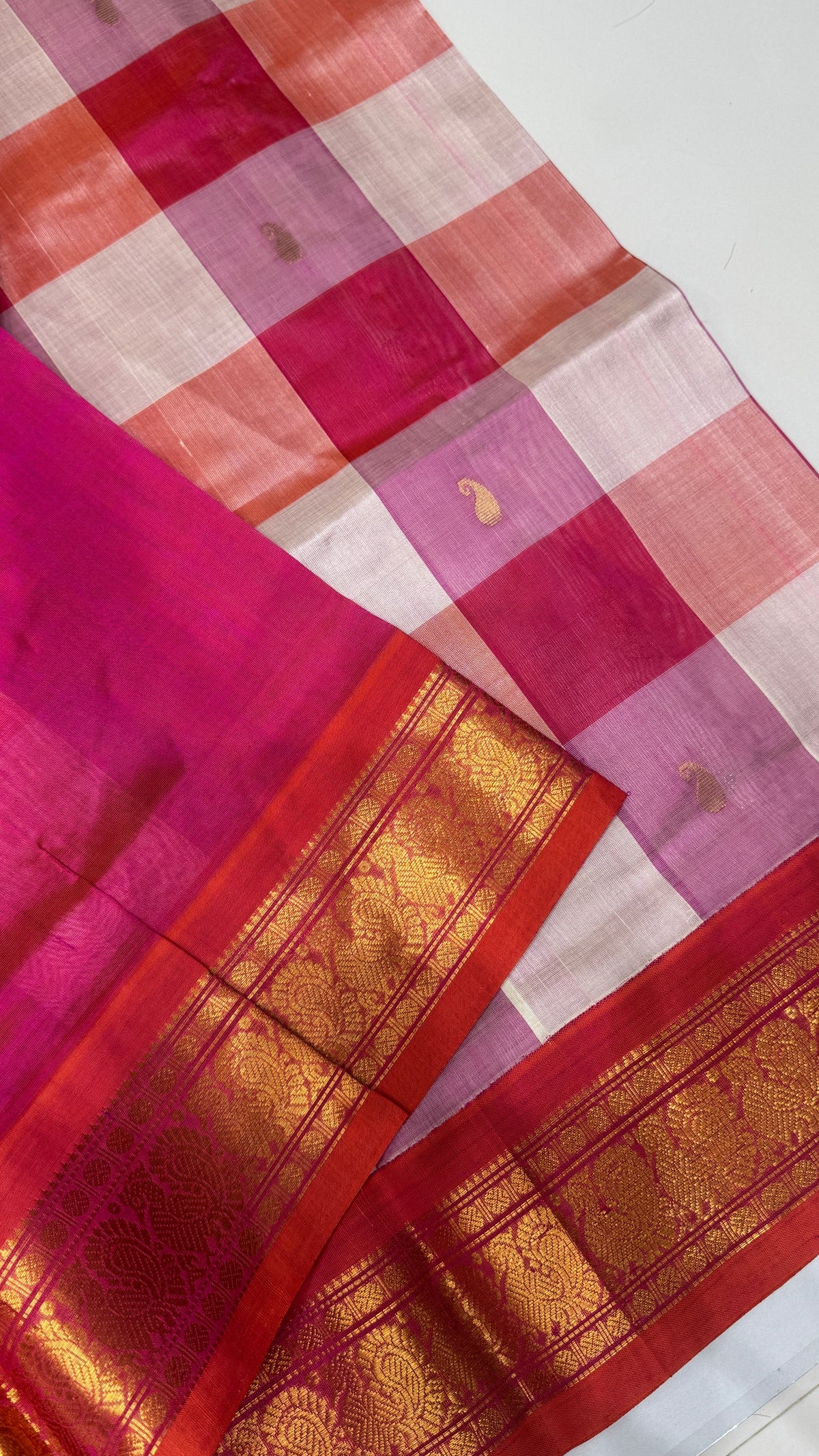 Korvai Palum Pazhamum Pure Silk Cotton Saree