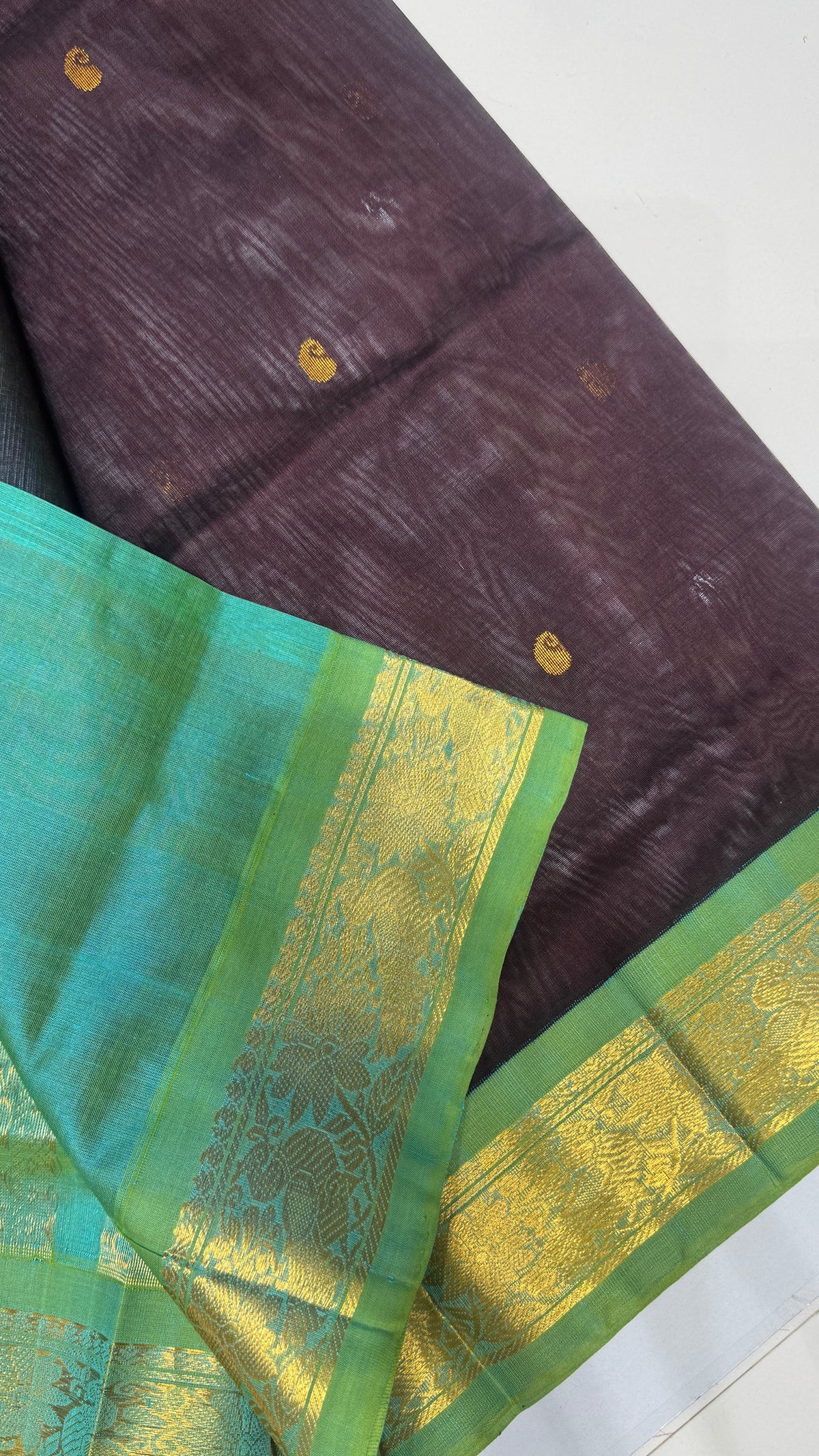 Butta Pure Silk Cotton Saree with Korvai Border