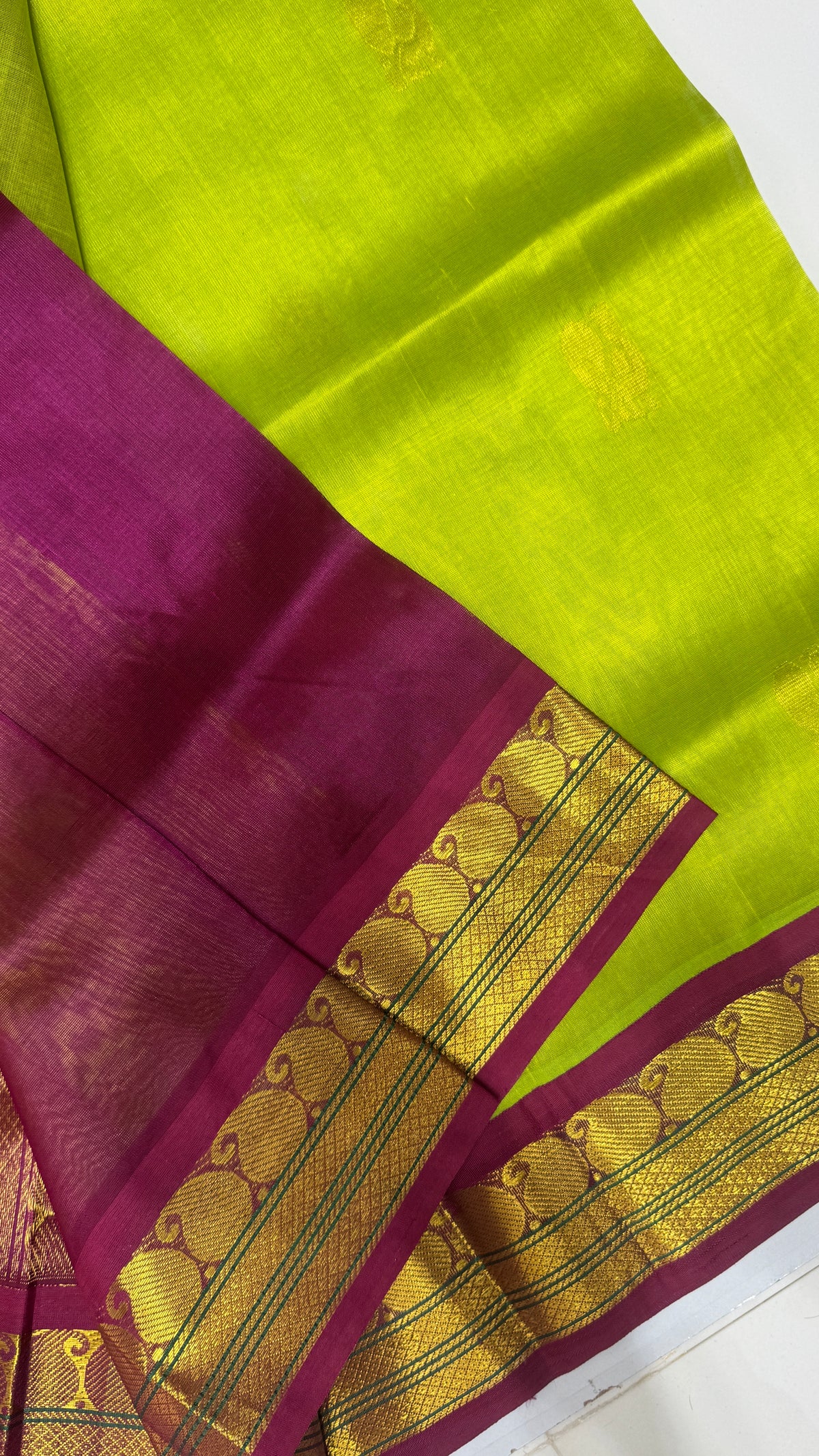 Butta Pure Silk Cotton Saree with Korvai Border