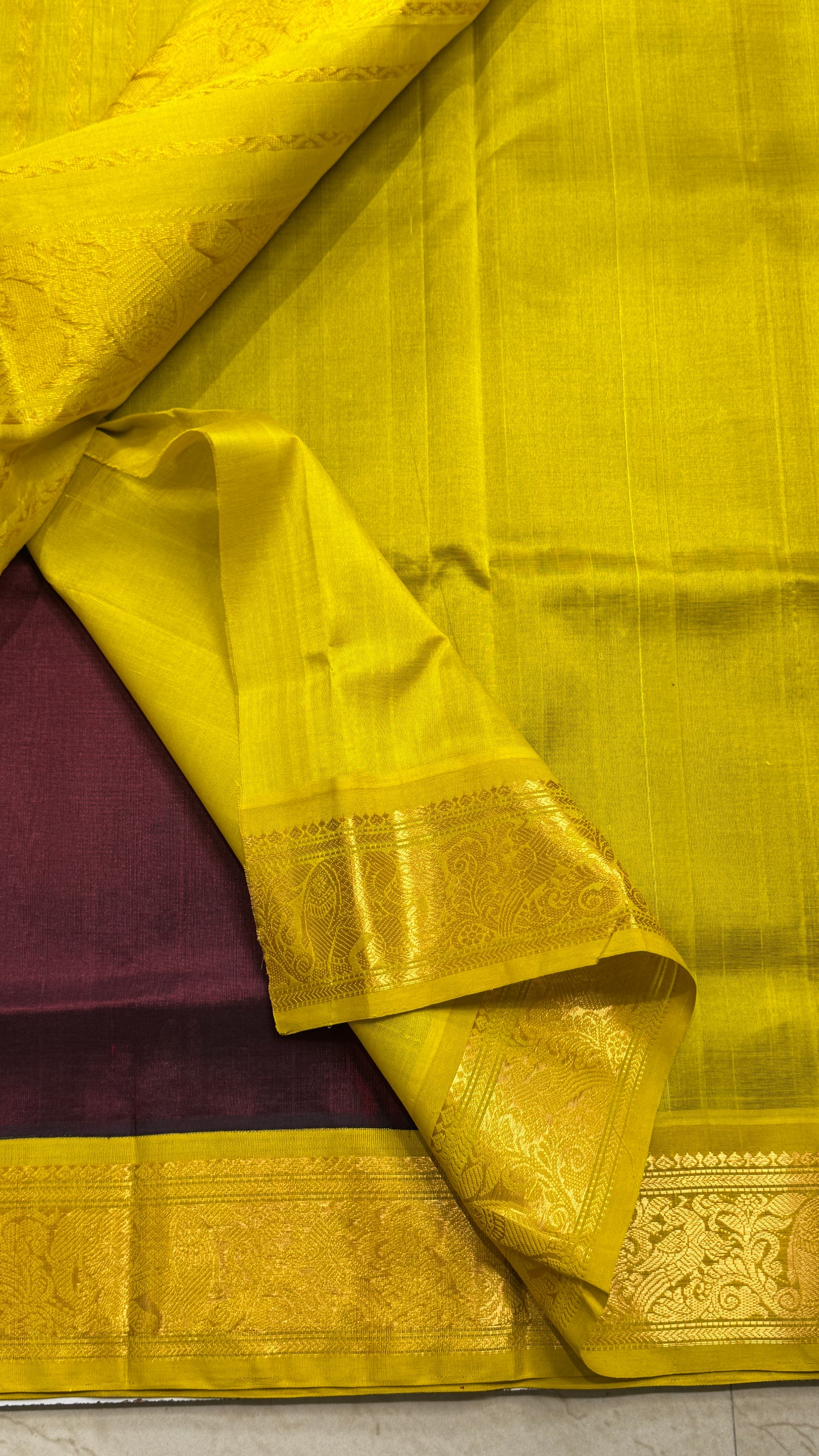 Pure Silk Cotton Saree with Korvai Borders