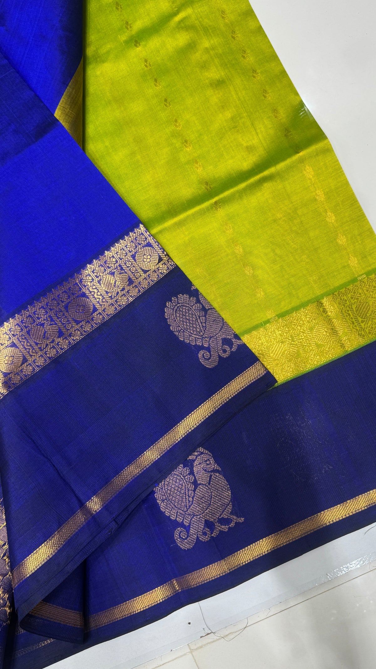 Butta Pure Silk Cotton Saree with Korvai Border