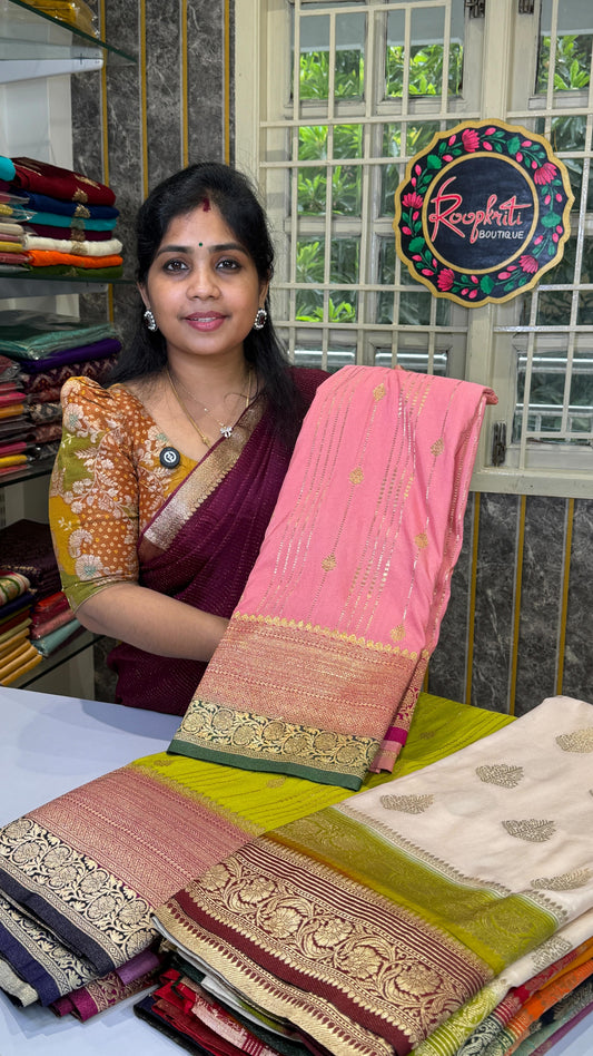 Comment “link” to get the direct 🔗 

Semi Georgette Saree with Khaddi borders

✨ Book online throug