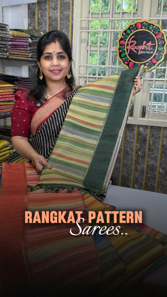 Fusion Saree in Rankgat pattern… 

✨ Book online through our website — www.roopkritiboutique.com

📞