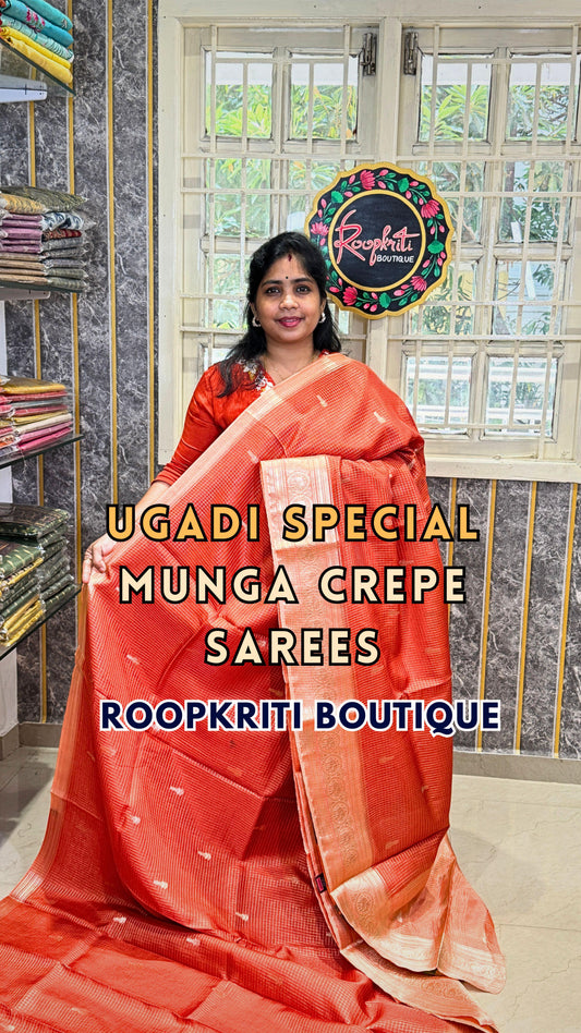 Ugadi Special ✨

Most requested Vintage Color Combinations💕 | Munga Crepe Silk 

✨ Book online thro