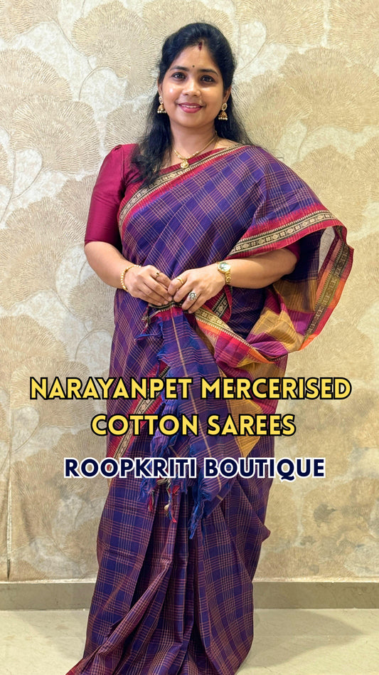 Comment “link” to get the direct 🔗 

Mercerised Narayanpet Cotton Saree

✨ Book online through our