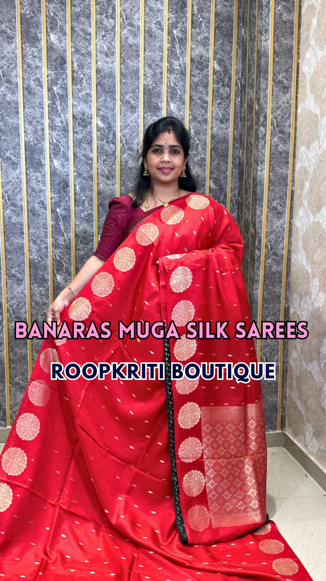 Comment “link” to get the direct 🔗 

Banaras Muga Crepe Saree with Chakra motif border

✨ Book onli