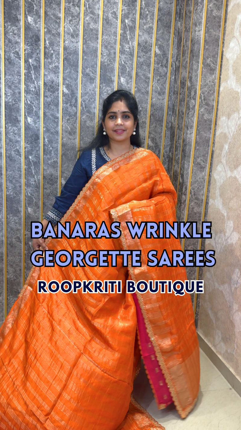Comment “link” to get the direct 🔗 

Banaras Wrinkled Georgette Saree

✨ Book online through our we
