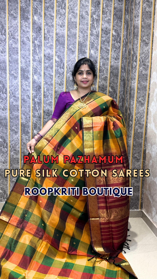 Comment ”Price”to get the direct purchase 🔗

Pure Silk Cotton Saree Light up your festive look with