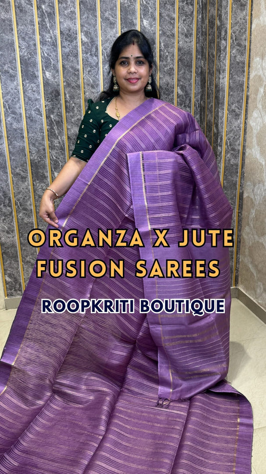 Comment “link” to get the direct 🔗 

Fusion Saree 
Organza x Jute Fusion saree

✨ Book online throu