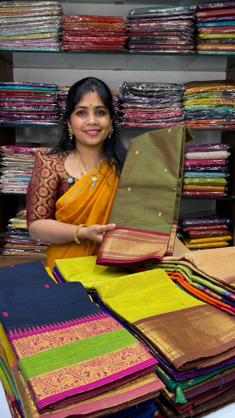 Festival collections!!

Chettinad Cotton Sarees with vibrant colours. 

All these sarees are live in