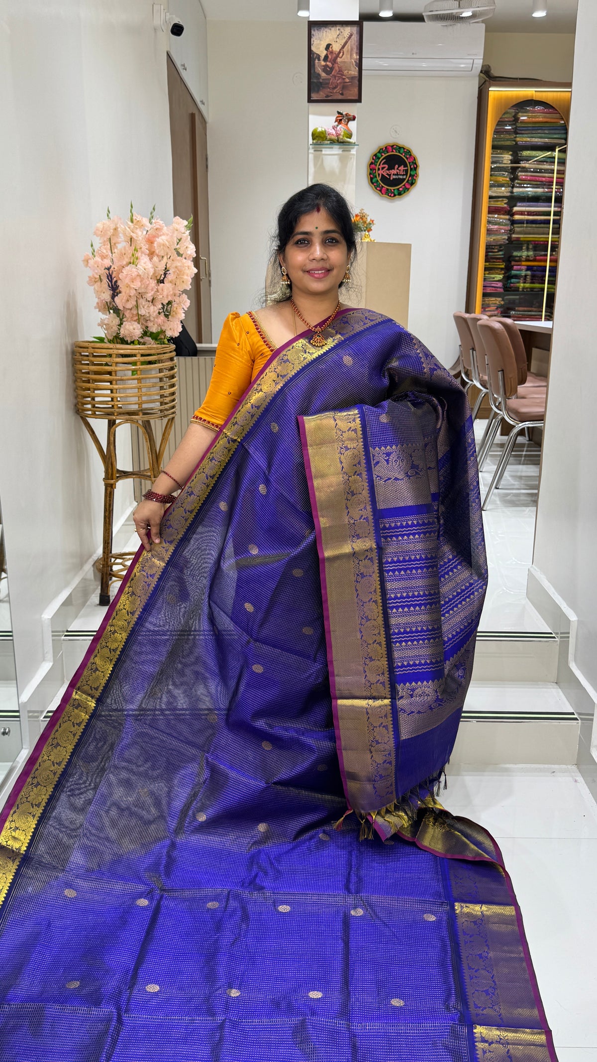Zari Checks Pure Silk Cotton Saree
