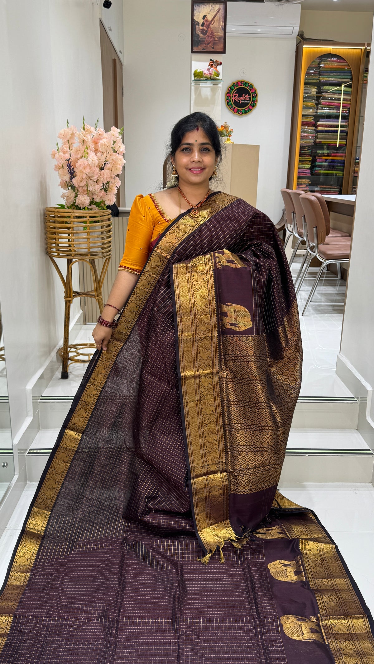 Zari Checks Pure Silk Cotton Saree