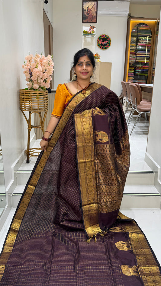 Zari Checks Pure Silk Cotton Saree
