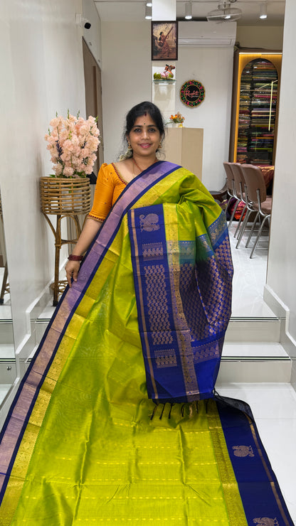 Butta Pure Silk Cotton Saree with Korvai Border
