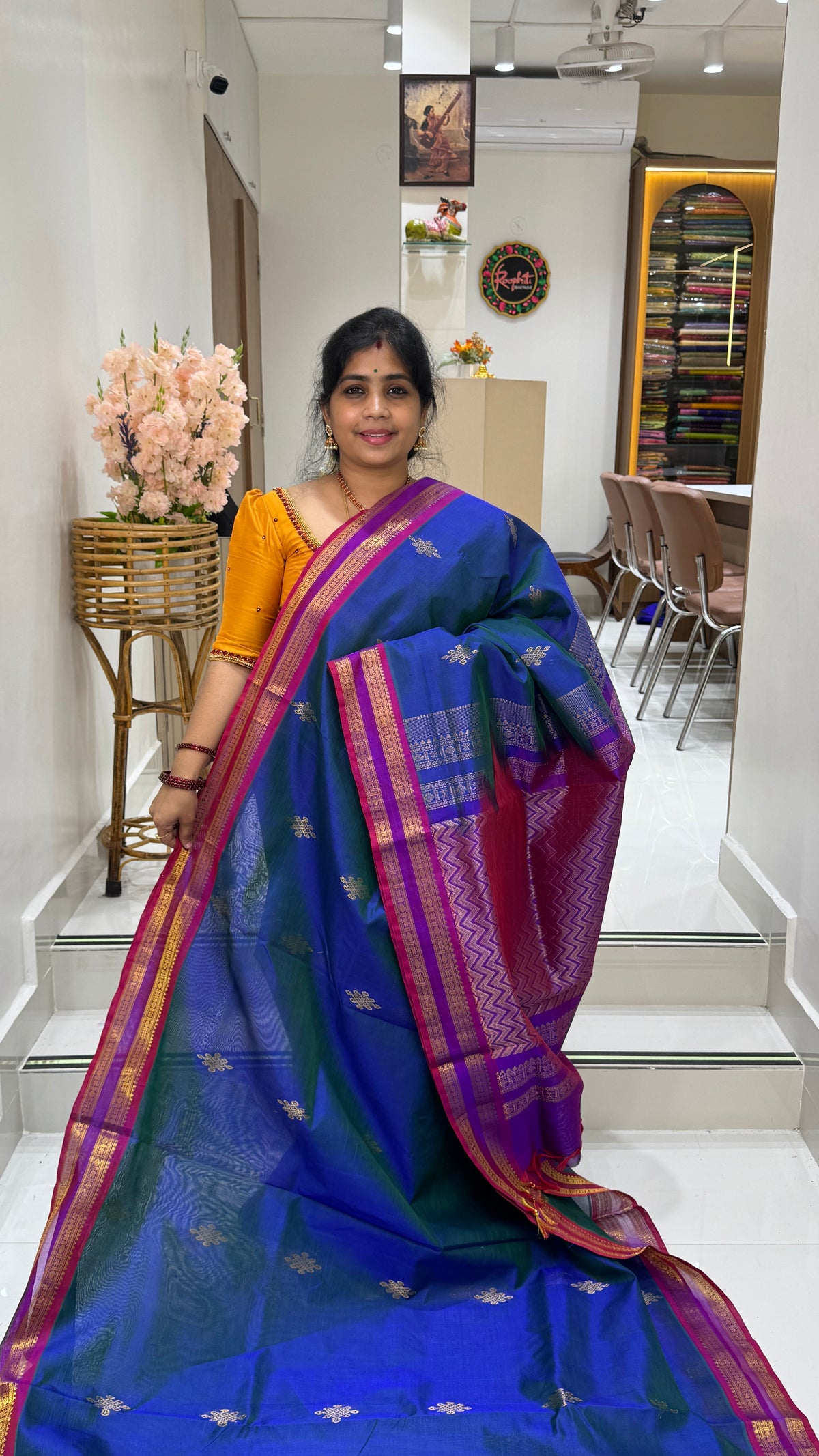Kolam Pure handloom Silk cotton saree