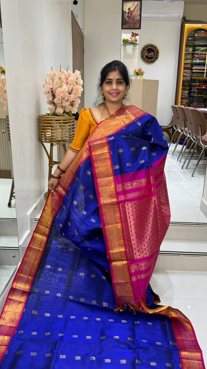 Butta Pure Silk Cotton Saree with Korvai Border